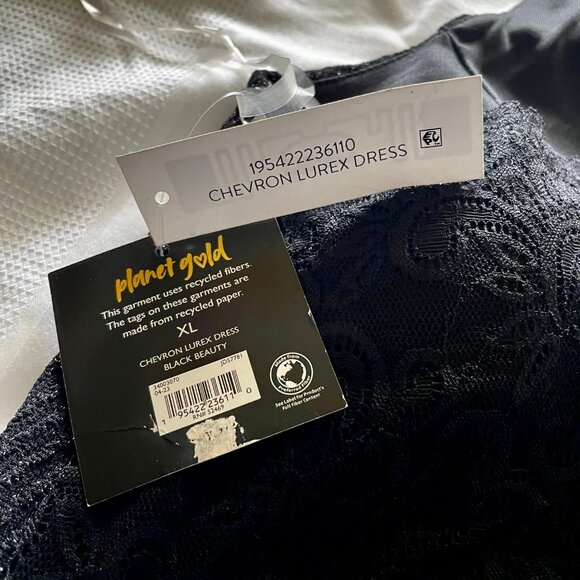 NWT Planet Gold Chevron Lurex Stretchy Dressy Dress XL Back Area is Open - Picture 6 of 12